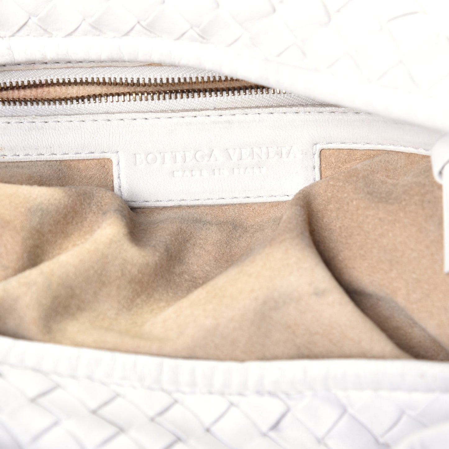 Nappa Intrecciato Medium Veneta Hobo White