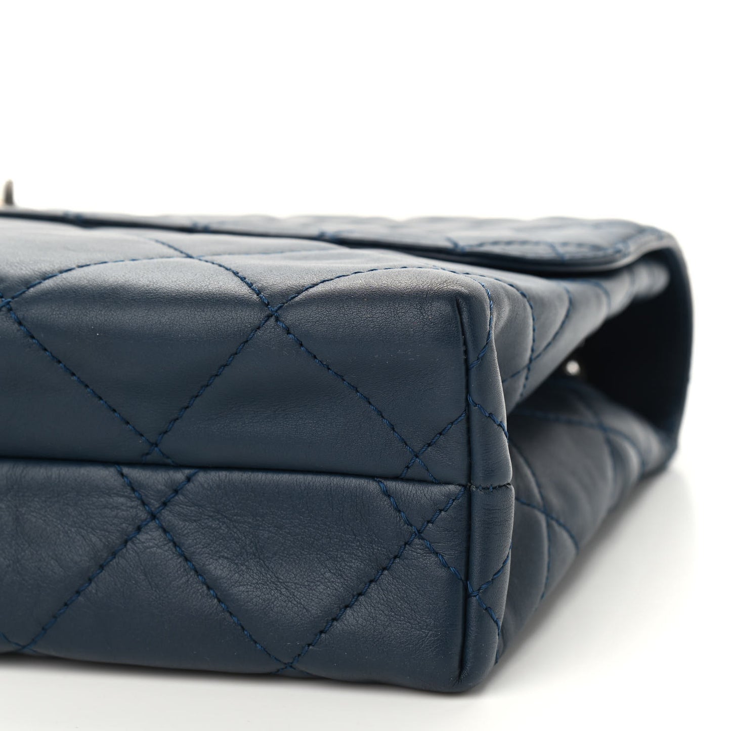 Calfskin Quilted In the Business Flap Dark Navy Blue