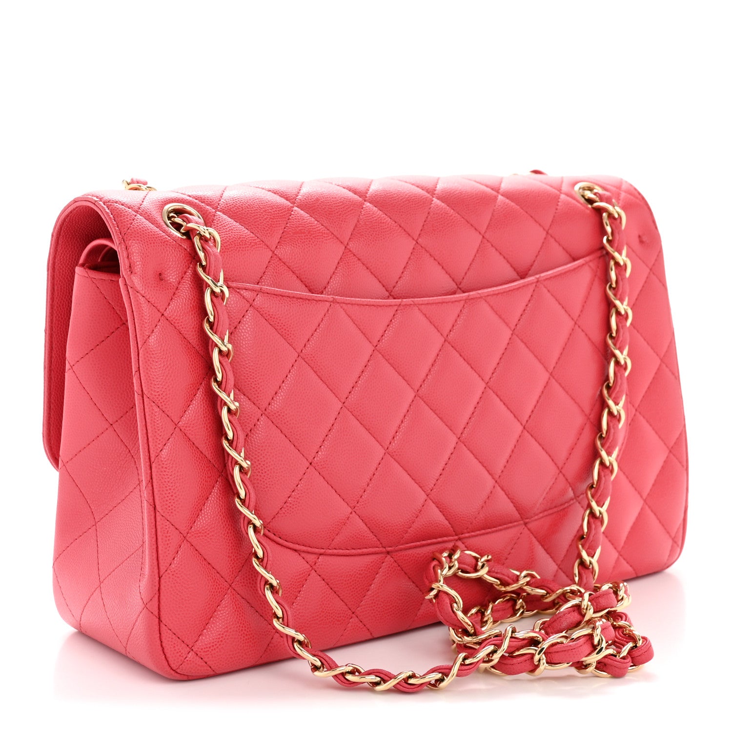 Chanel Caviar Quilted Jumbo Double Flap Dark Pink 3 of 11