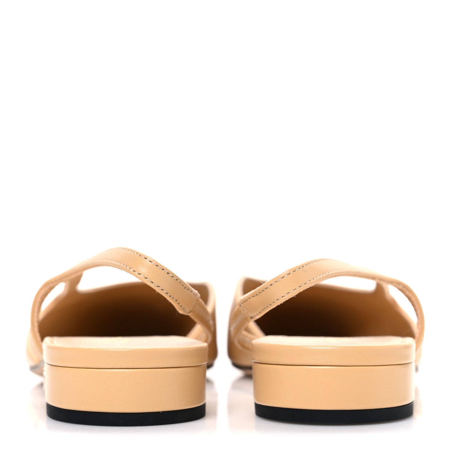 Chanel Goatskin Grosgrain Cap Toe CC Slingback Sandals 37.5 Beige Black 6 of 11