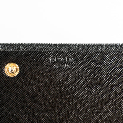 Prada Saffiano Metal Continental Flap Wallet Nero Black 6 of 8