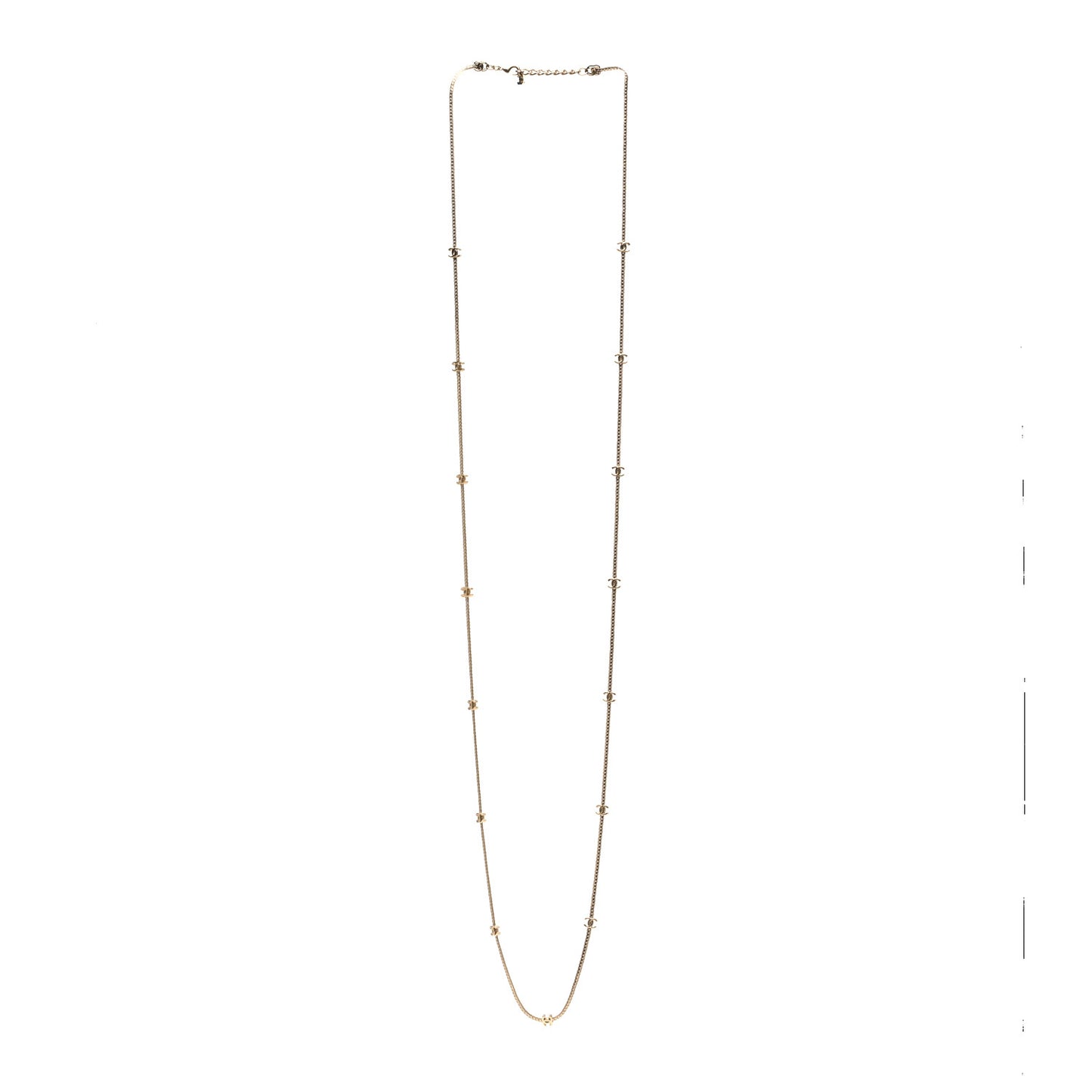 Metal CC Long Chain Necklace Gold