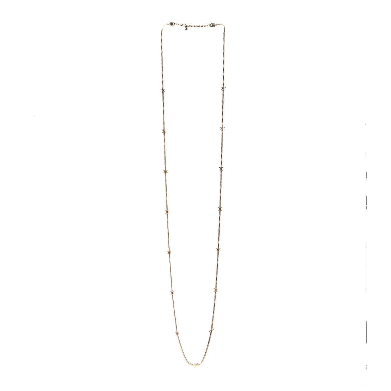 Chanel Metal CC Long Chain Necklace Gold 3 of 6