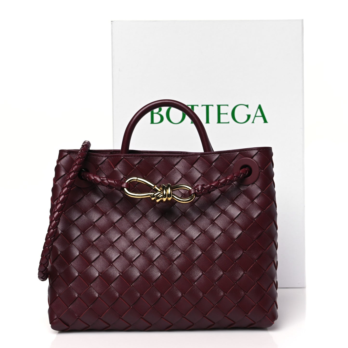 Nappa Intrecciato Small Andiamo Shoulder Bag Barolo
