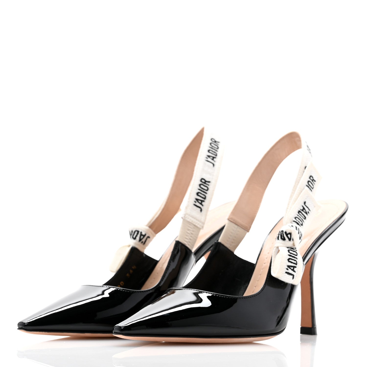 Christian Dior Patent Ribbon J'Adior Slingback 100mm Pumps 36.5 Black 3 of 9