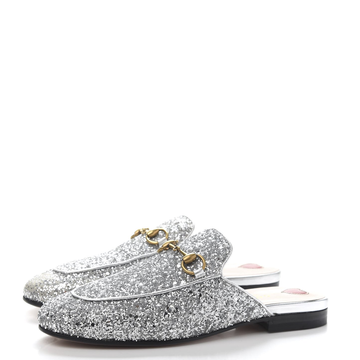 Glitter Womens Princetown Slippers 35 Silver