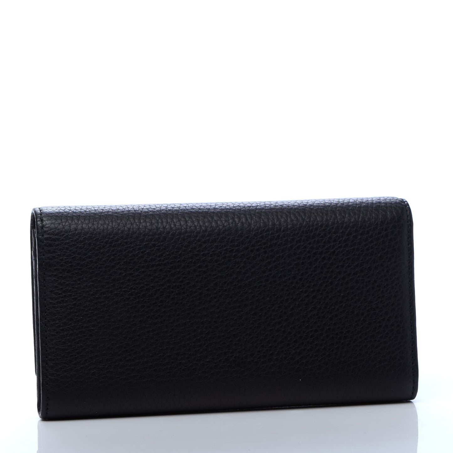 Pebbled Calfskin Large Soho Continental Wallet Black