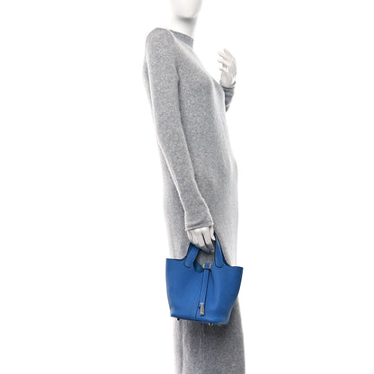 Hermes Taurillon Clemence Picotin Lock 18 PM Mykonos 2 of 10