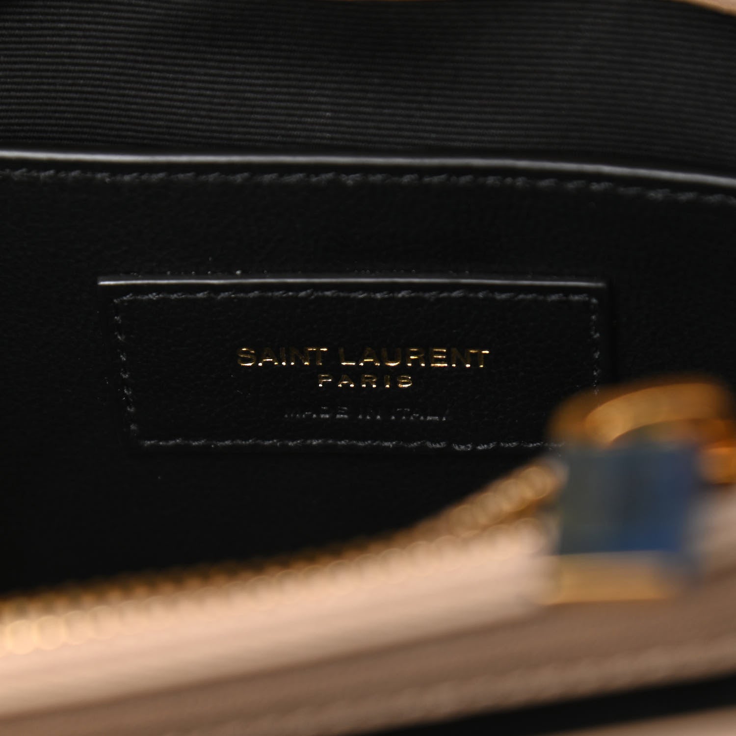 Saint Laurent Sheepskin Matelasse Chevron Monogram Medium College Bag Dark Beige 6 of 9