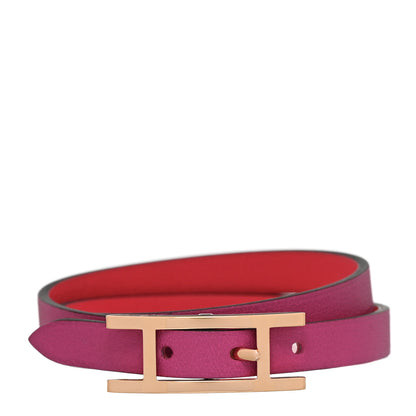 Hermes Swift Behapi Double Tour Bracelet T3 Rose Pourpre Rose Extreme 1 of 5