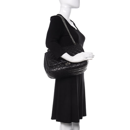 Chanel Metallic Aged Calfskin Quilted Reissue 2.55 Accordion Flap Black 2 of 13