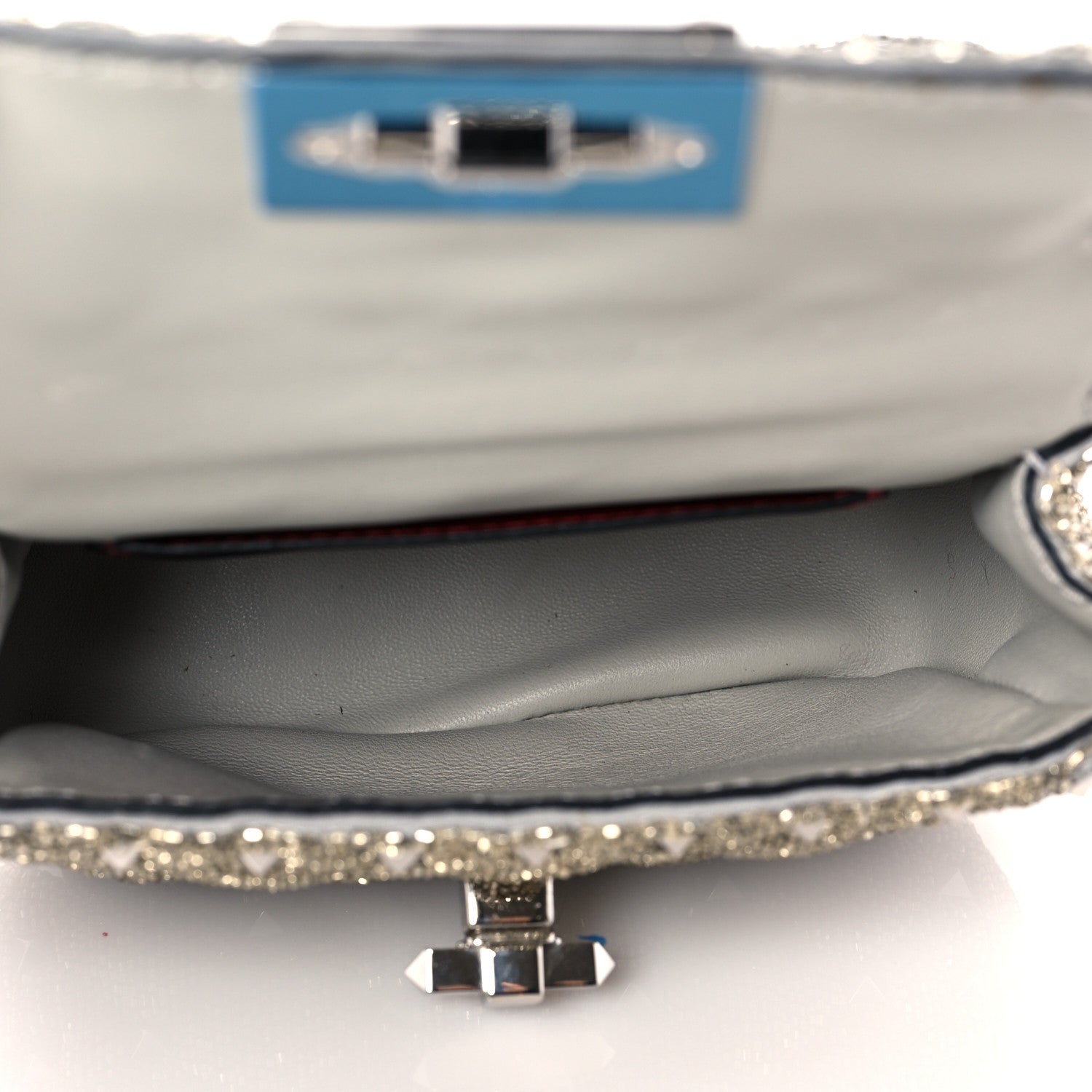 Valentino Garavani Beaded Micro Rockstud Spike It Shoulder Bag Silver 10 of 14