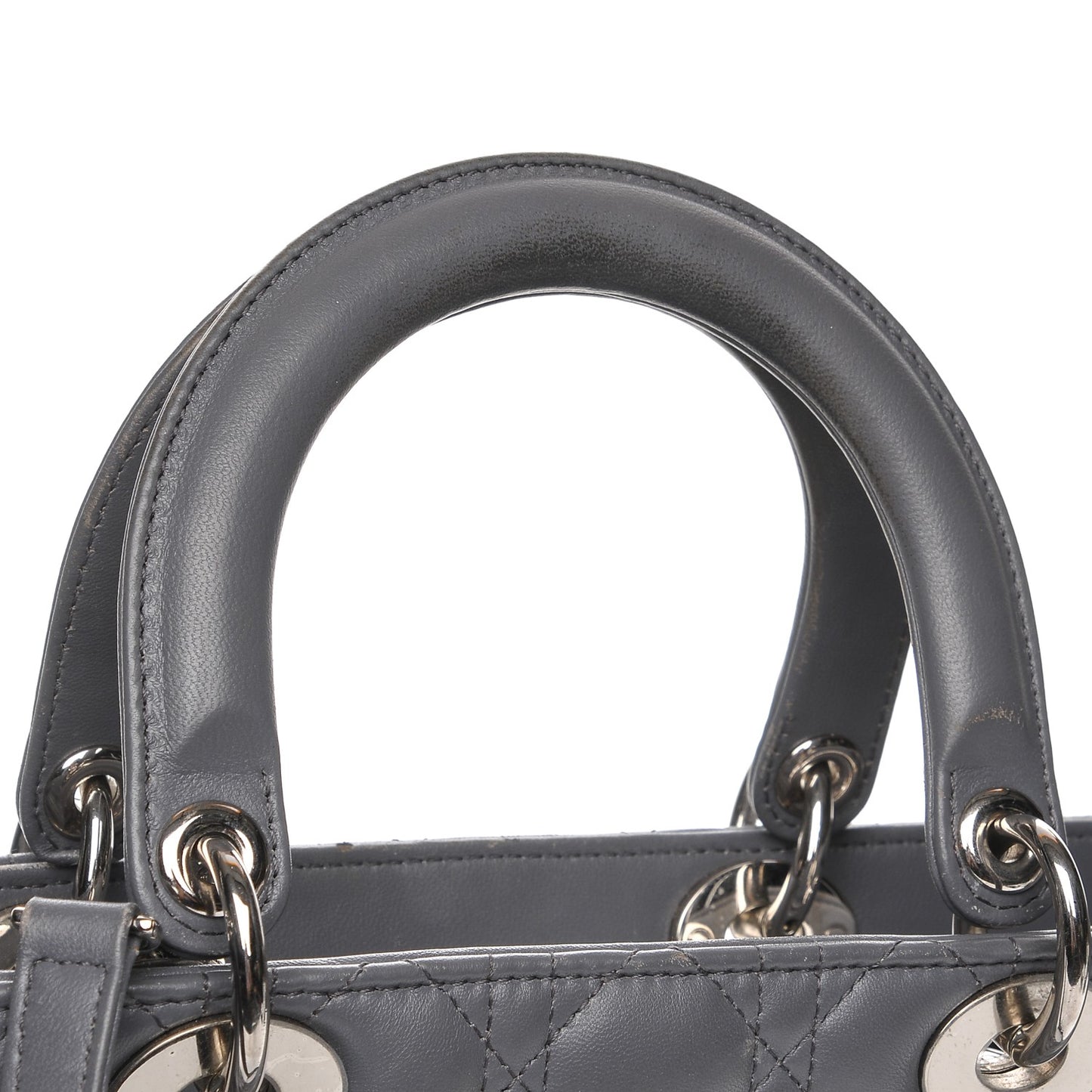 Lambskin Cannage Large Lady Dior Grey