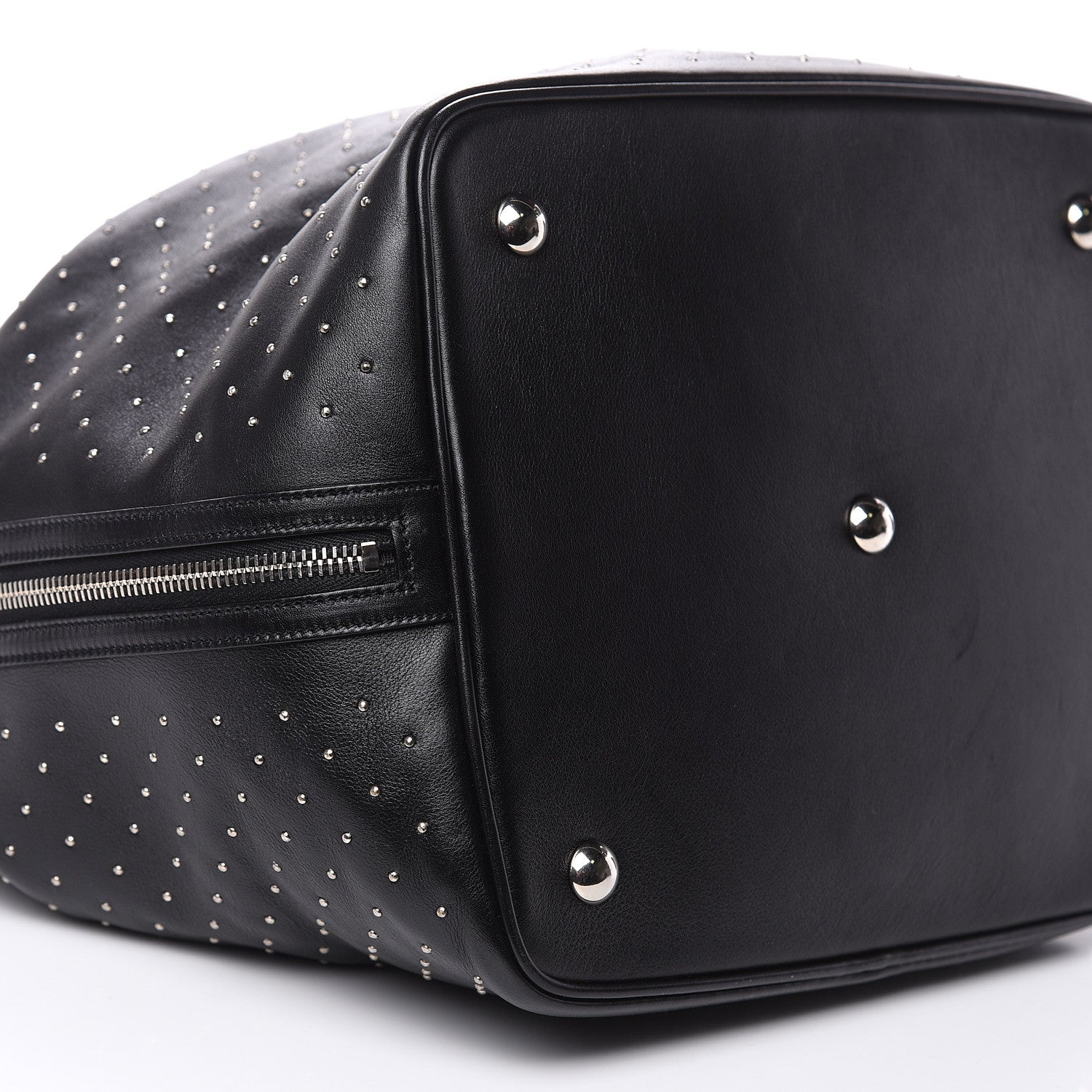 Saint Laurent Calfskin Studded Medium Emmanuelle Bucket Bag Black 9 of 15