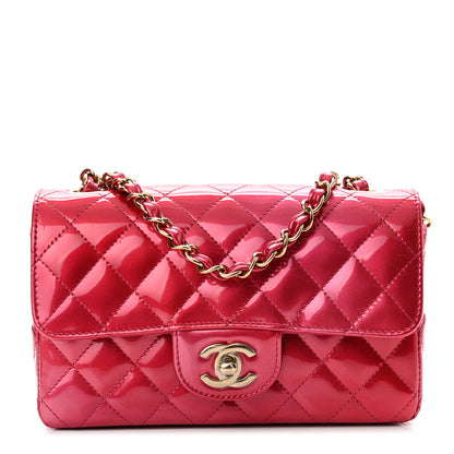 Chanel Shaded Patent Calfskin Quilted Mini Rectangular Flap Pink Dark Pink 1 of 8
