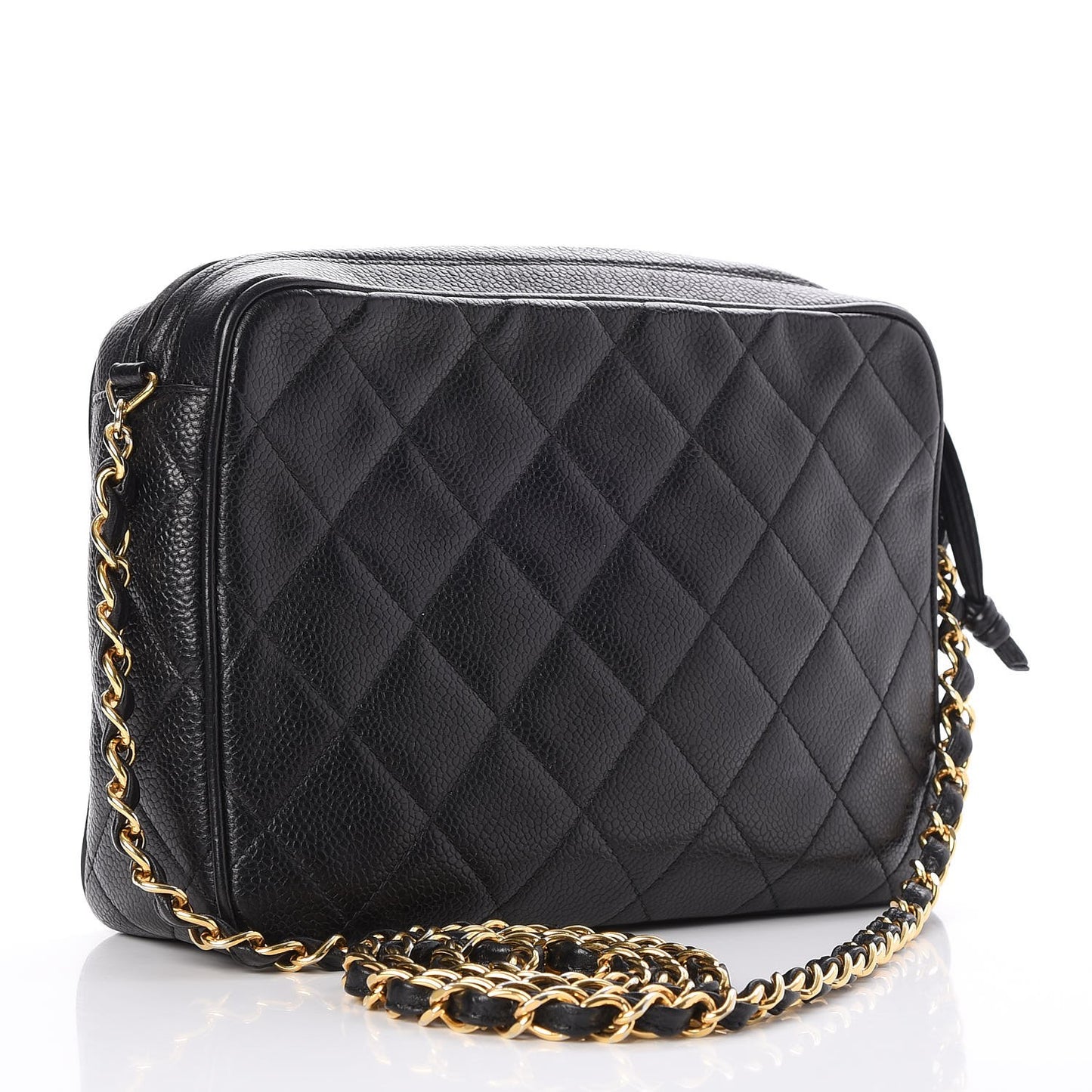 Caviar Quilted Camera Case Black