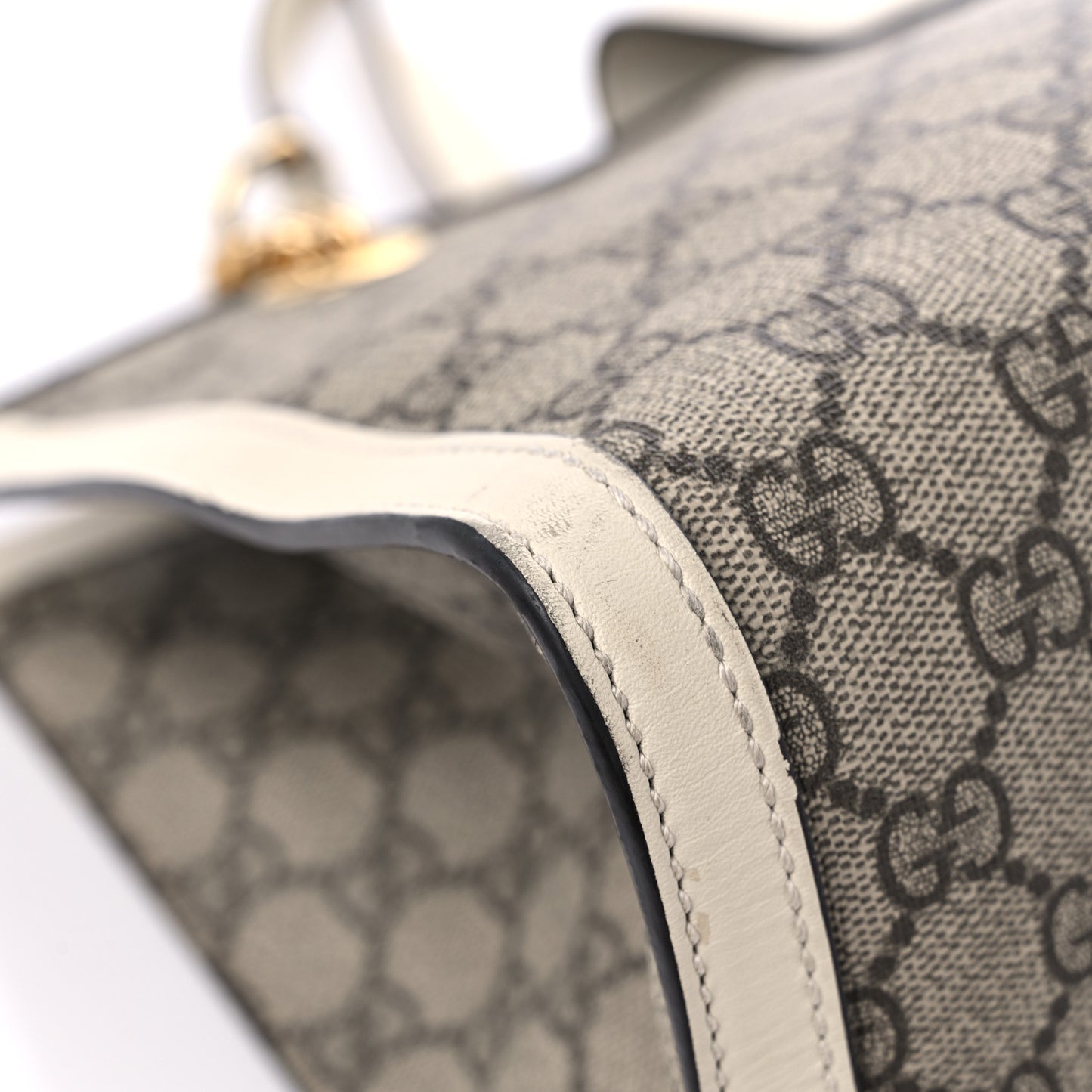 GG Supreme Monogram Medium Padlock Tote White