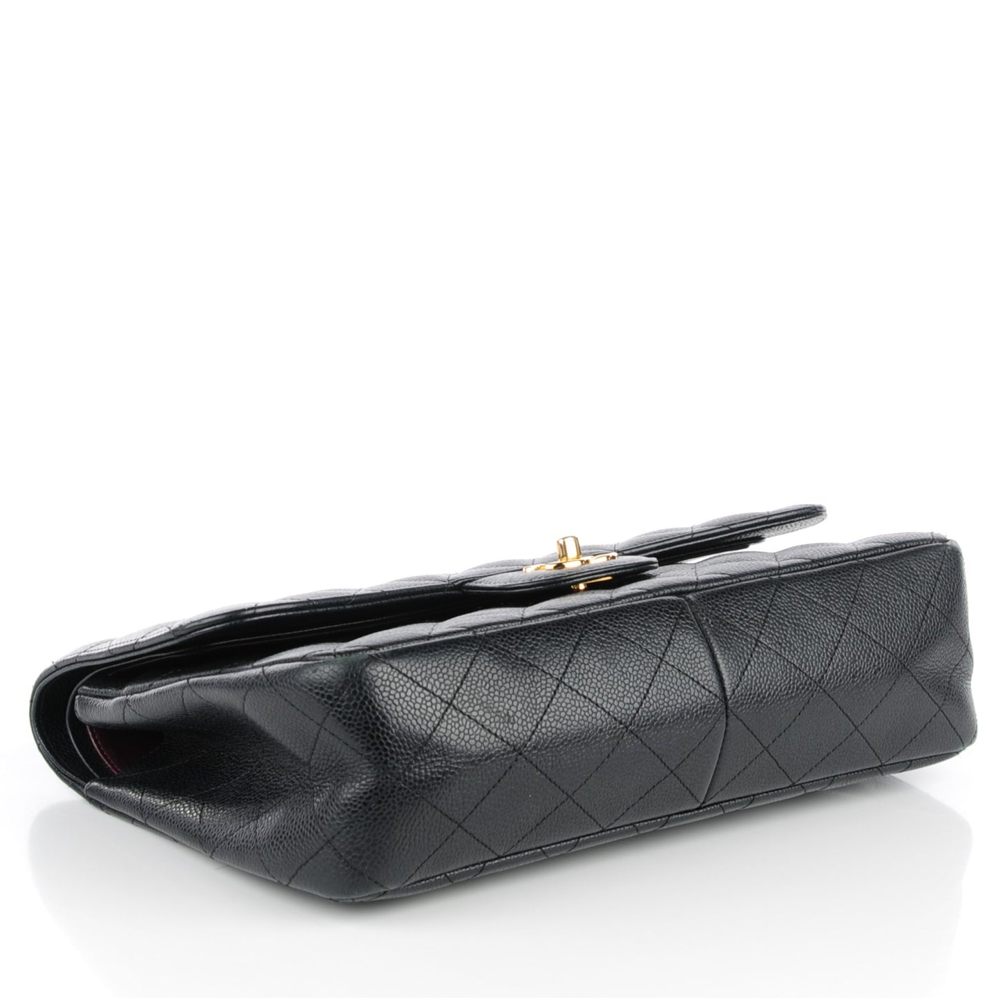 Caviar Quilted Jumbo Double Flap Black