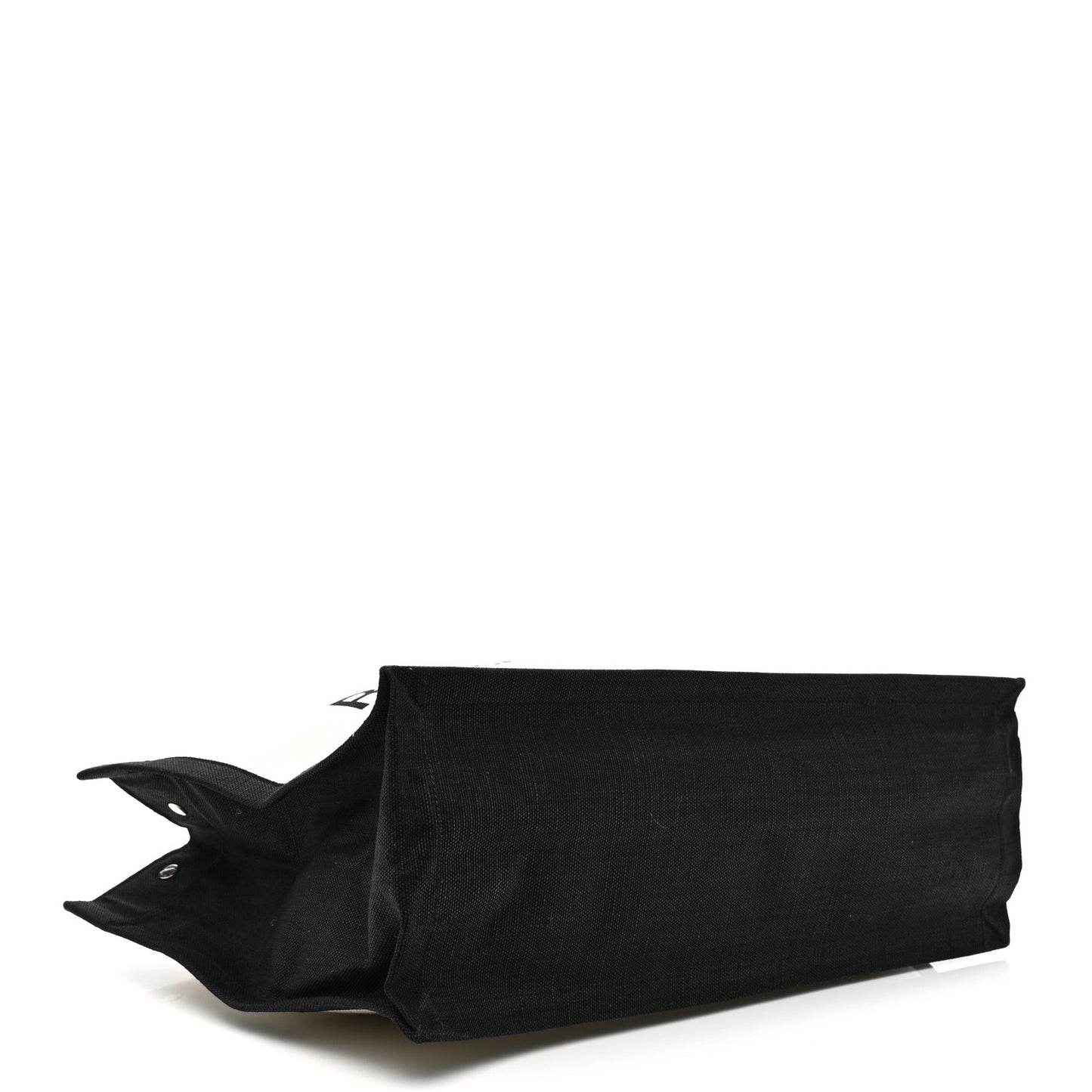 Linen Calfskin Rive Gauche Tote White Black