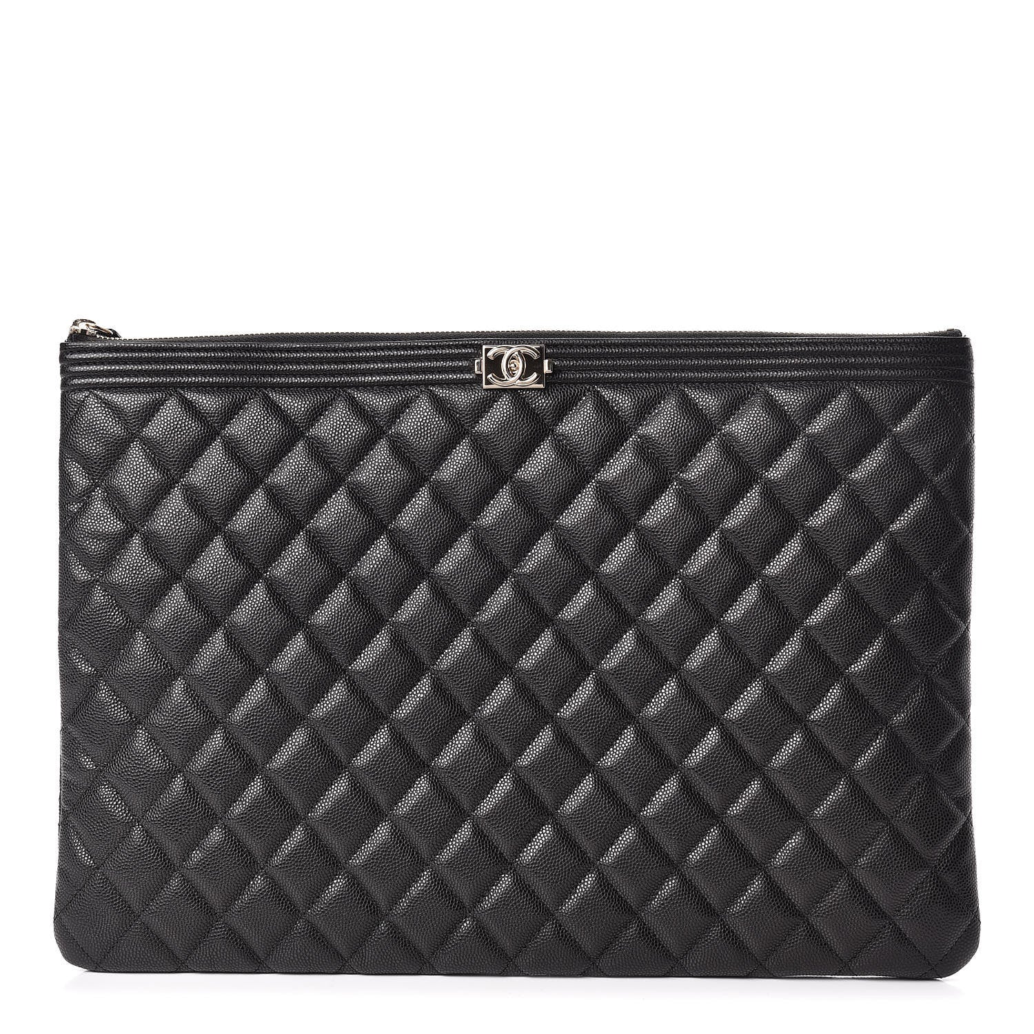 Chanel Caviar Quilted Large Boy Cosmetic Case Black 1 of 11