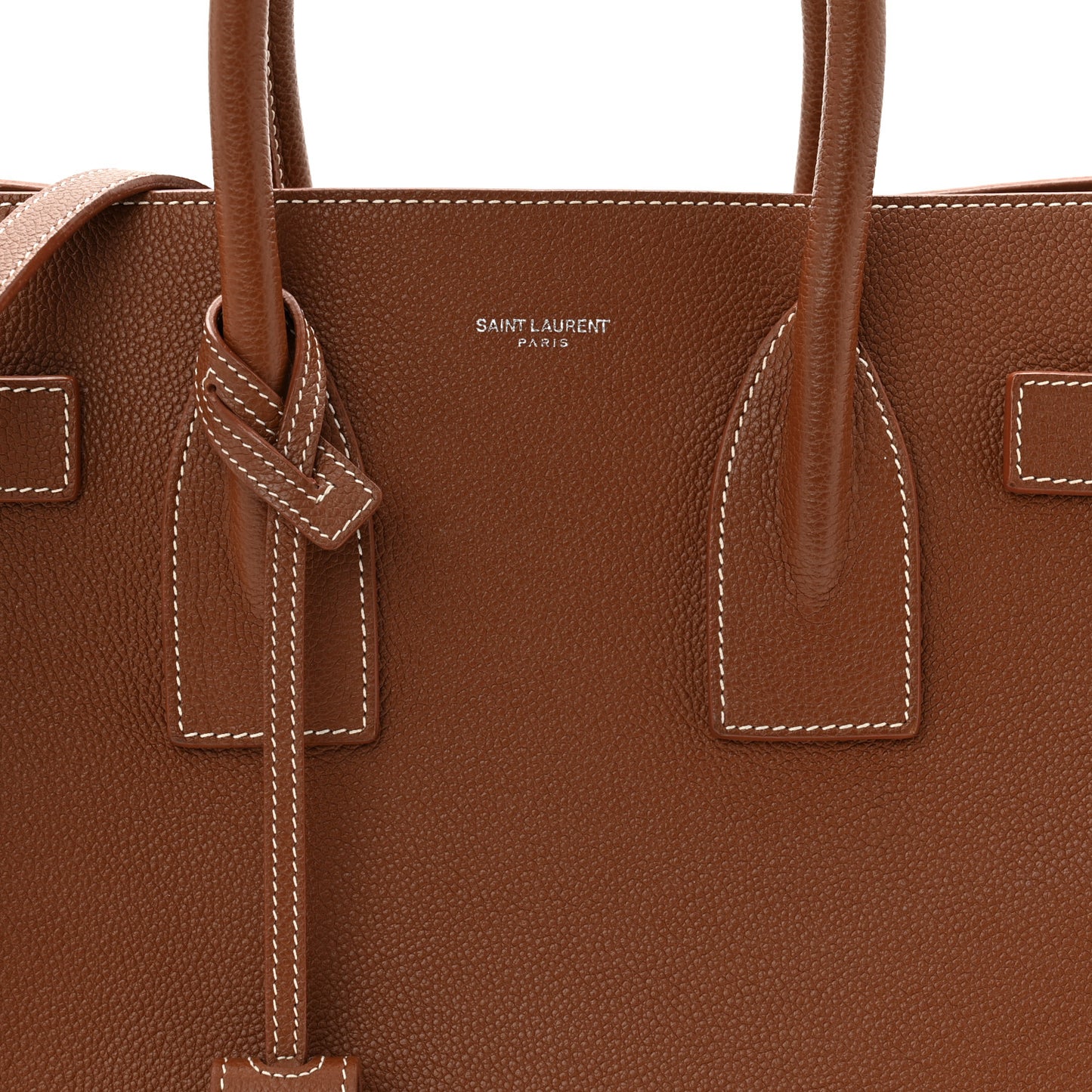 Grained Calfskin Topstitch Small Sac De Jour Saddle