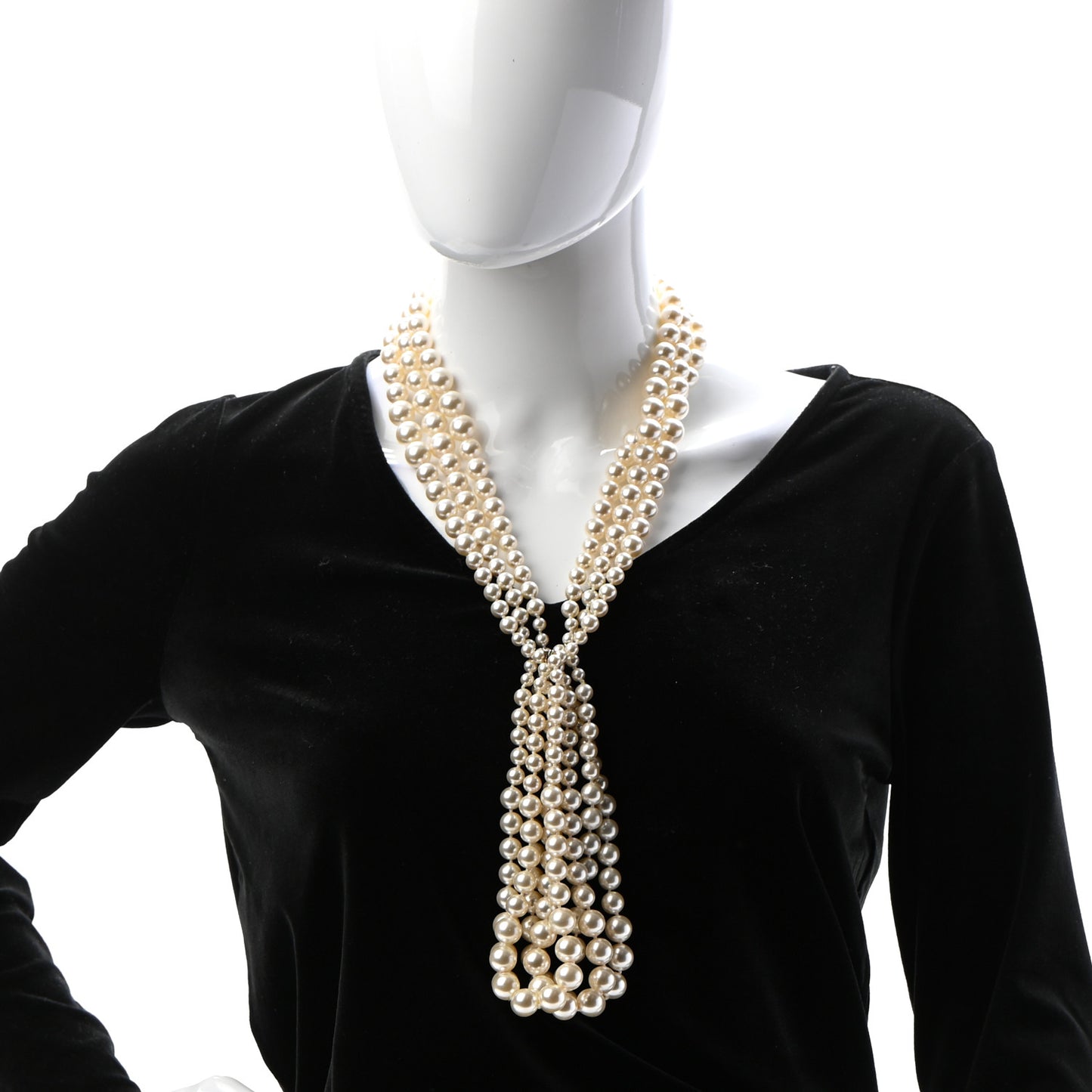 Pearl Multi Strand CC Necklace Gold