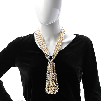 Chanel Pearl Multi Strand CC Necklace Gold 2 of 5
