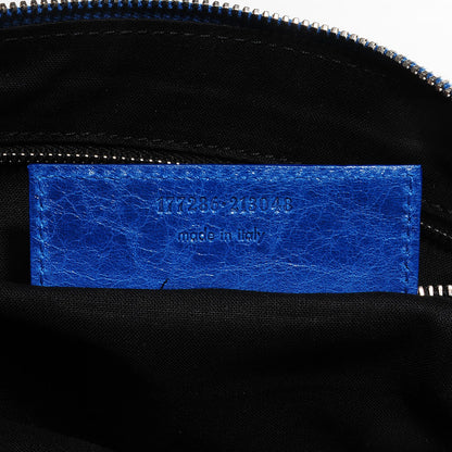 Balenciaga Agneau Giant 21 Silver Hardware Flat Handle Clutch Electric Bleu 10 of 12