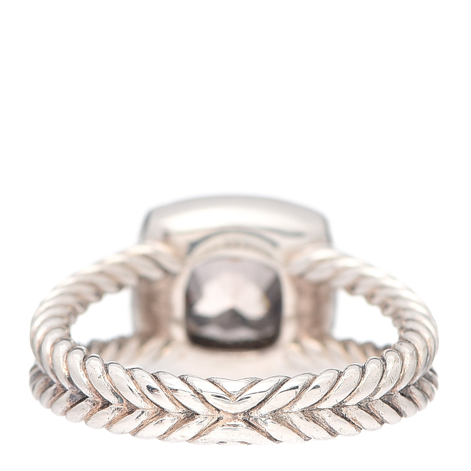 David Yurman Sterling Silver Diamond Morganite 7mm Petite Albion Ring 54 7 4 of 5