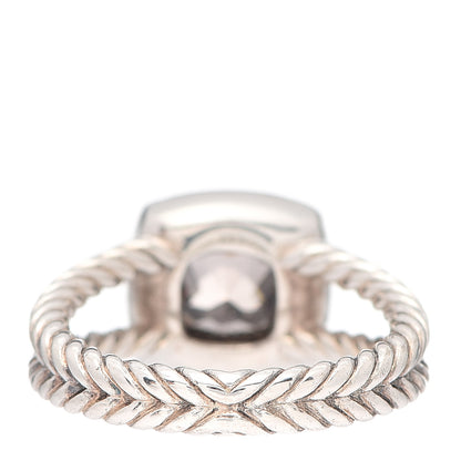 David Yurman Sterling Silver Diamond Morganite 7mm Petite Albion Ring 54 7 4 of 5
