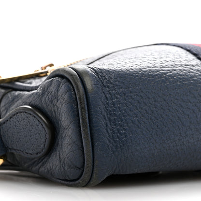 Gucci Textured Calfskin Web Mini Ophidia Shoulder Bag Blue Agata 9 of 12
