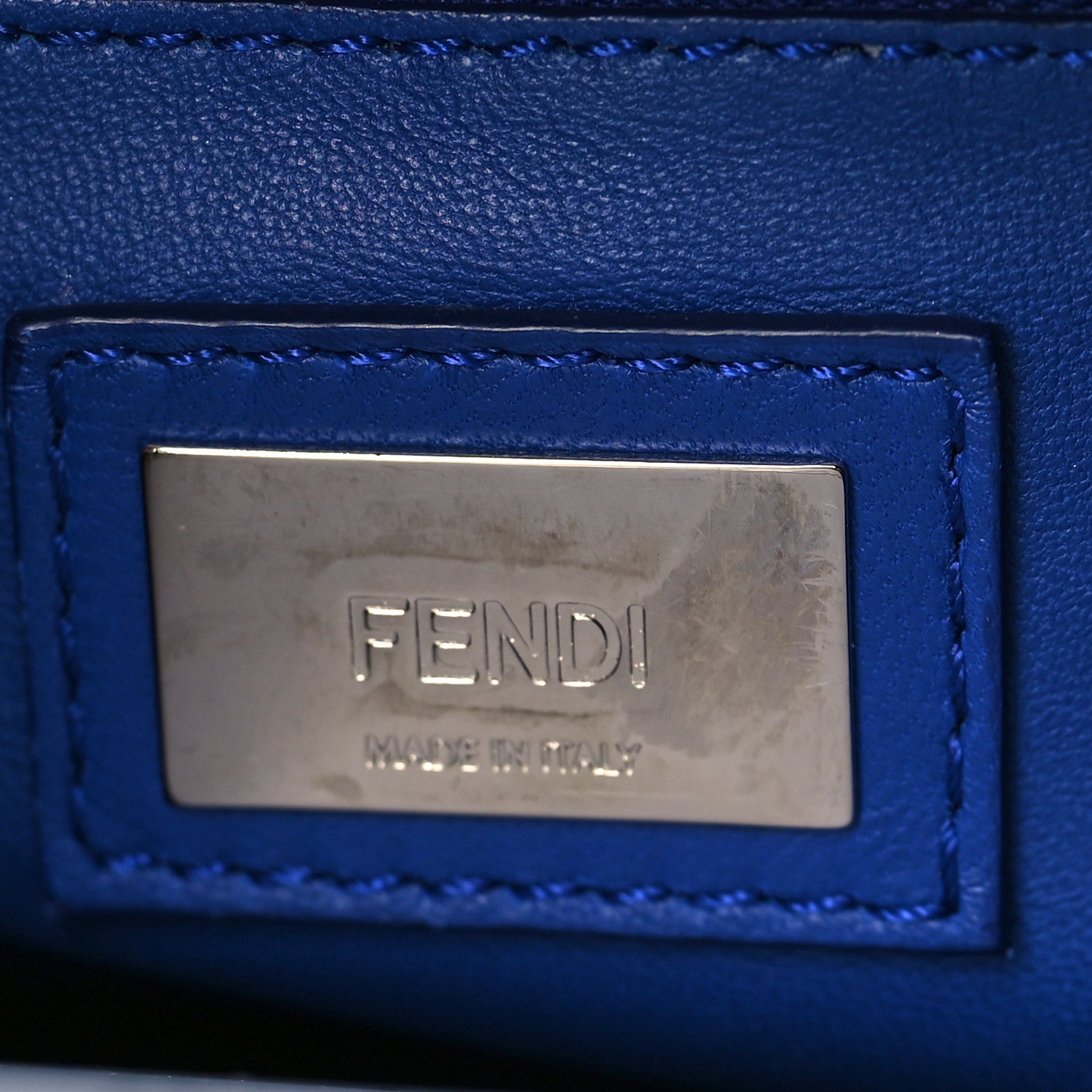 Fendi Snakeskin Mini Peekaboo Iconic Satchel Blue Multicolor 7 of 10