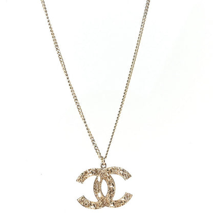 Chanel Tweed Effect CC Necklace Gold 1 of 5