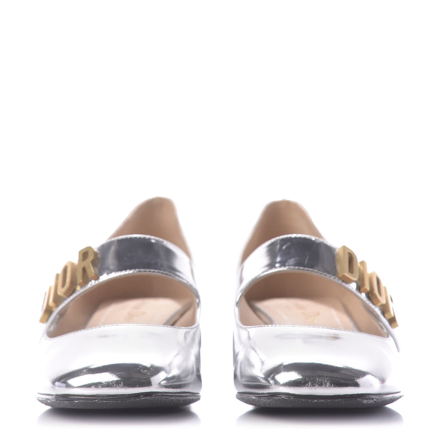 Mirror Finish Calfskin Baby-D Ballet Pumps 36 Silver