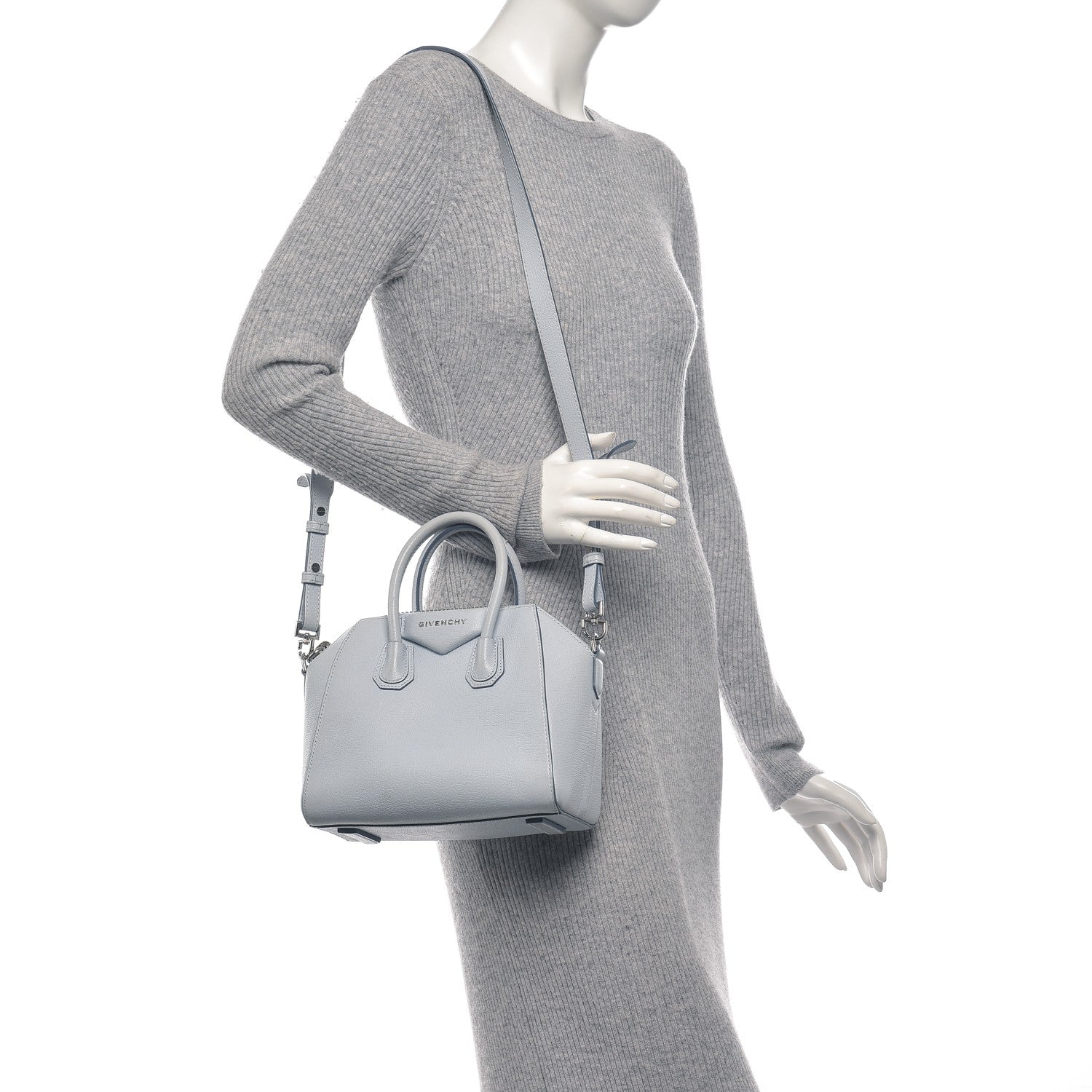 Givenchy Sugar Goatskin Mini Antigona Baby Blue 2 of 11