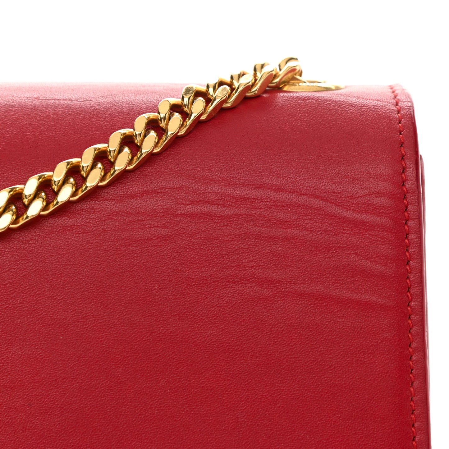 Smooth Calfskin Medium Classic Monogram Kate Tassel Satchel Lipstick Red
