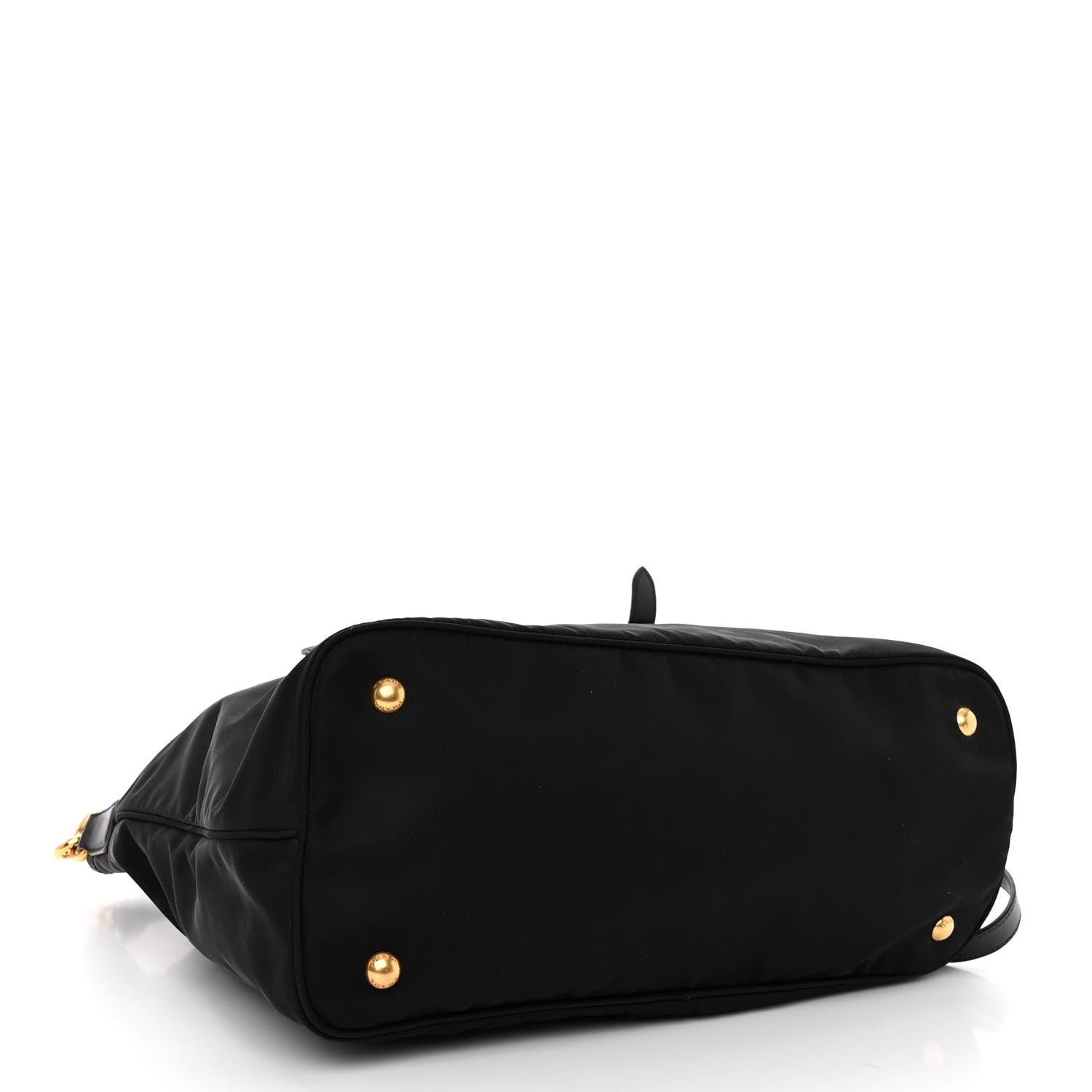 Prada Tessuto Nylon Soft Calfskin Shopping Satchel Black 4 of 9