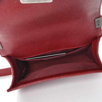 Chanel Caviar Quilted Small Boy Flap Dark Red 6 of 9