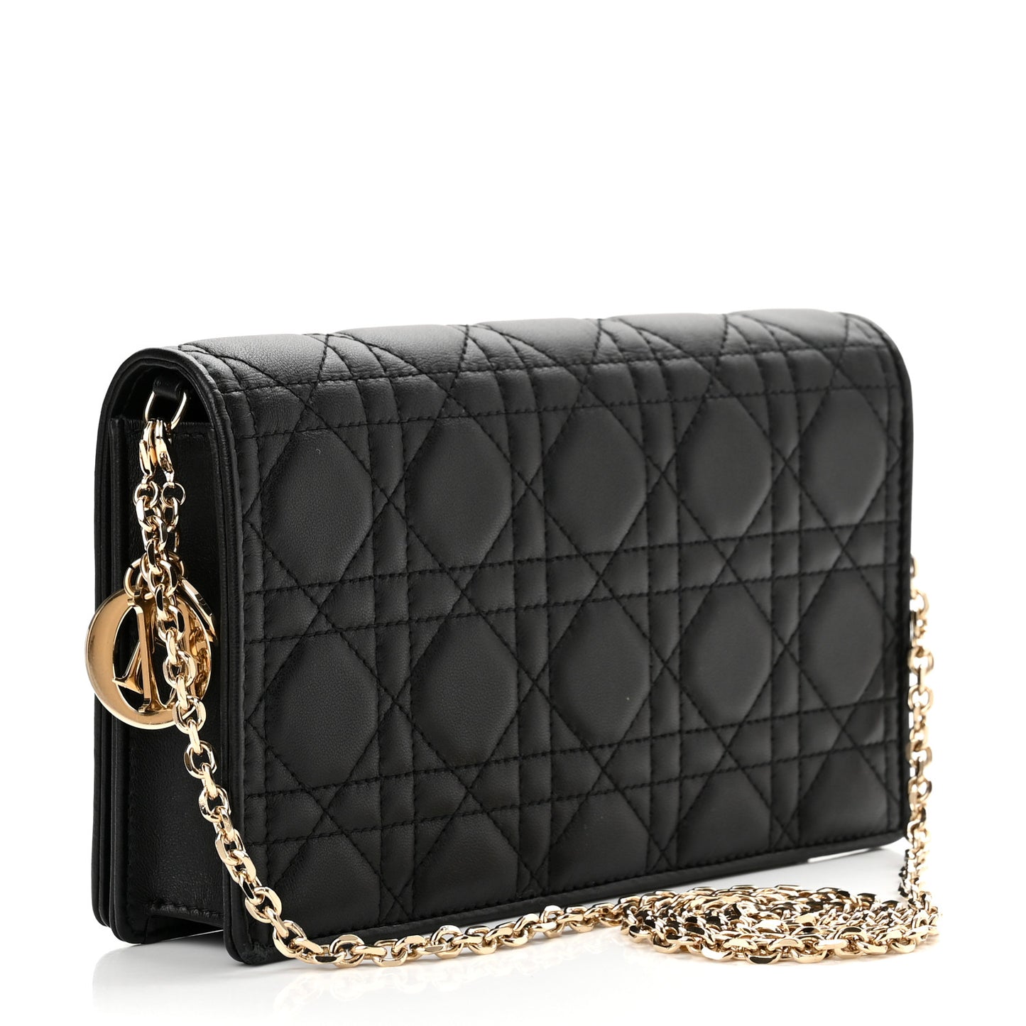 Lambskin Cannage Lady Dior Pouch Black