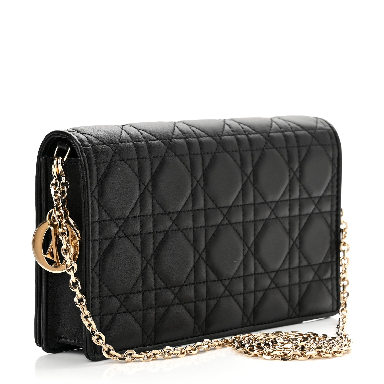 Christian Dior Lambskin Cannage Lady Dior Pouch Black 4 of 14