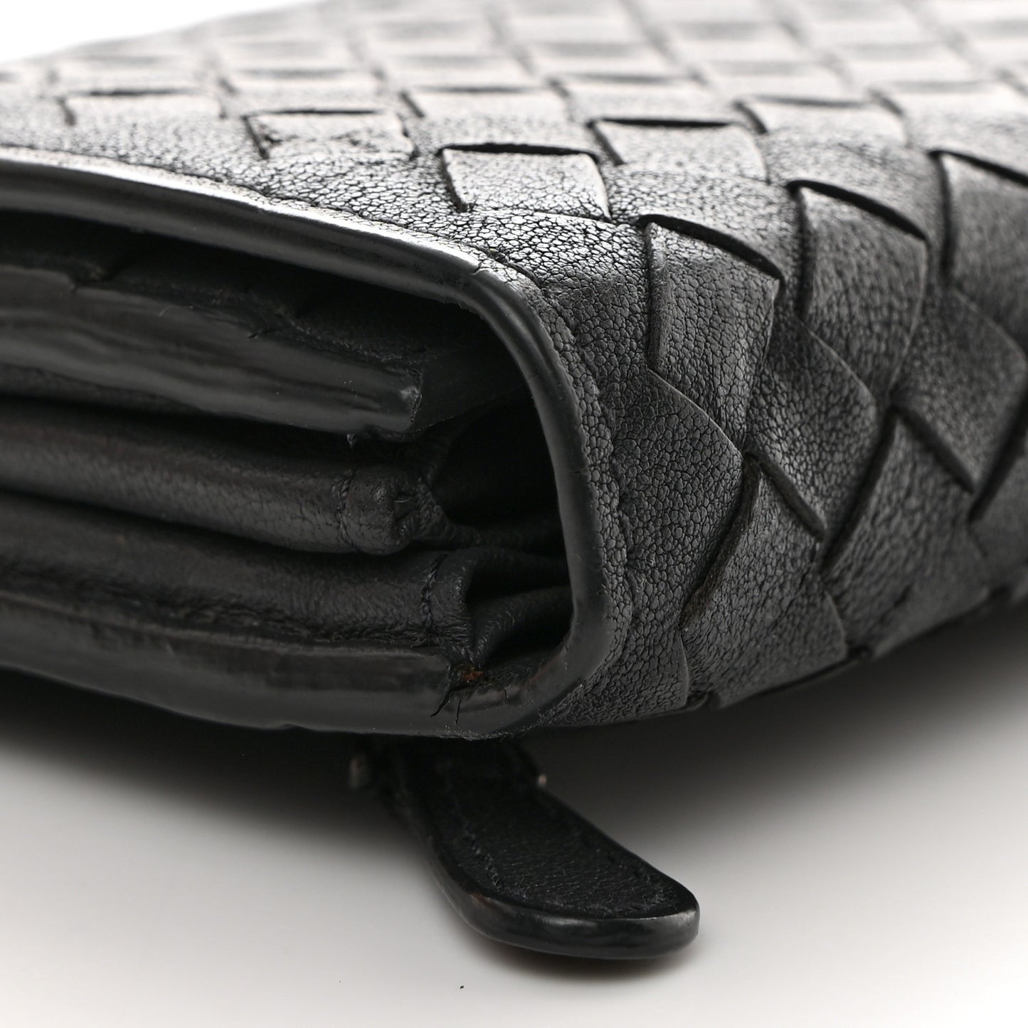 Nappa Intrecciato Continental Flap Wallet Ferro Gray