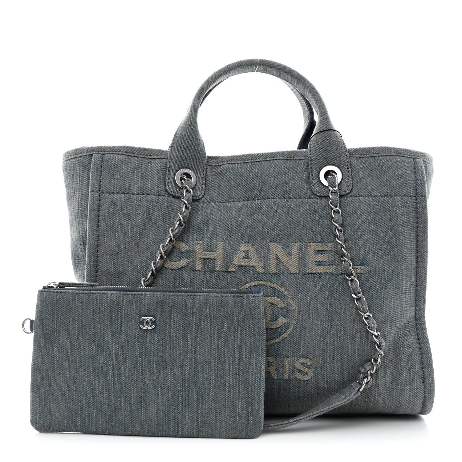 Chanel Denim Small Deauville Tote Light Blue 1 of 11