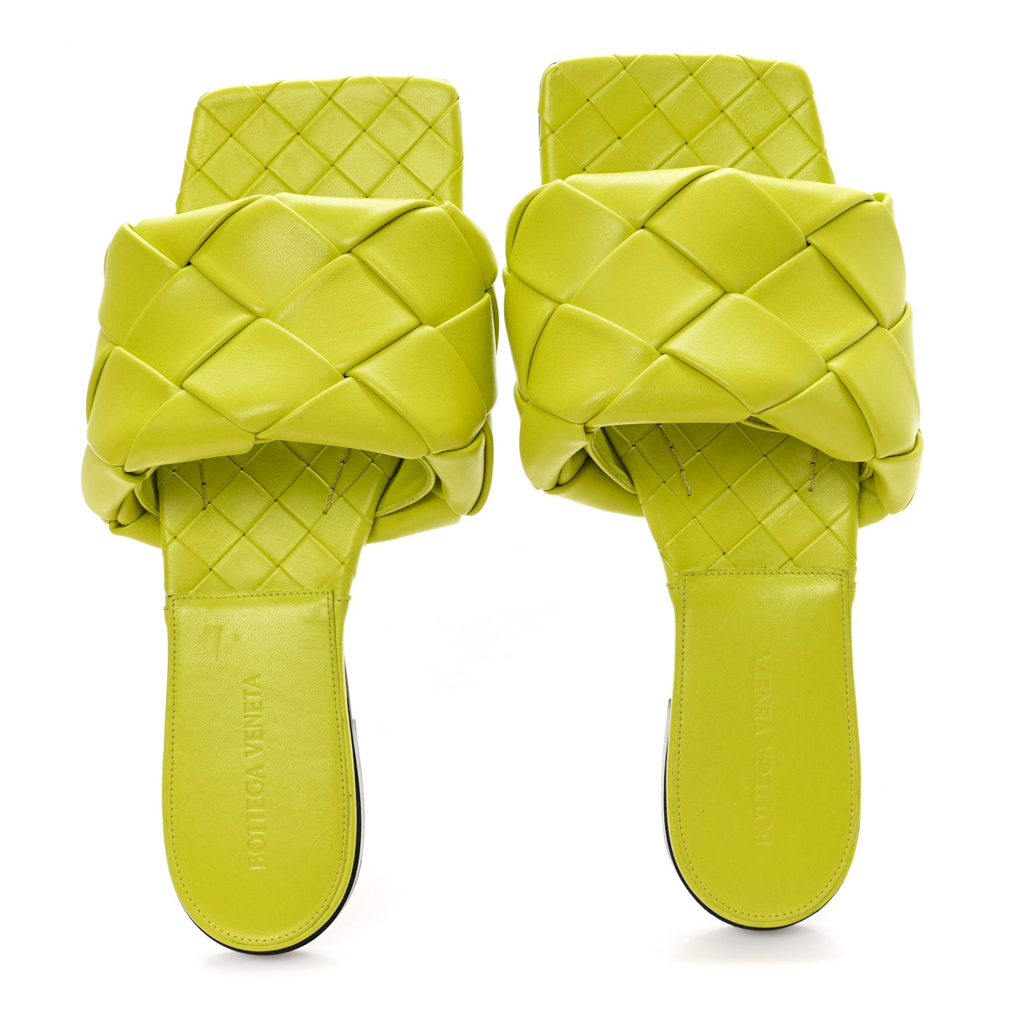 Nappa Maxi Intrecciato Lido Flat Sandals 39 Kiwi