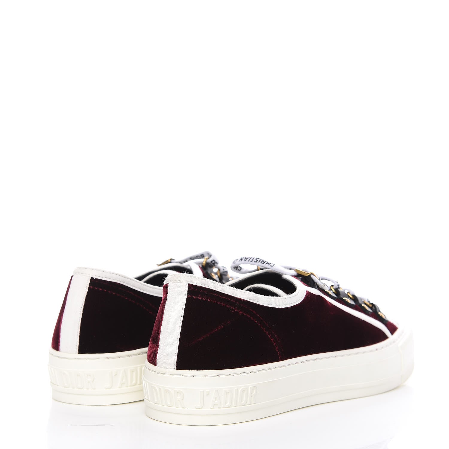 Christian Dior Velvet Walk'N'Dior Low Top Sneakers 40 Deep Amaranth 4 of 13