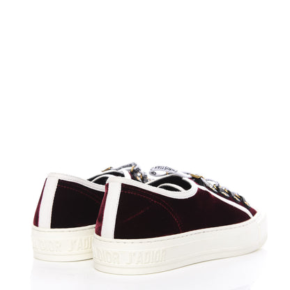 Christian Dior Velvet Walk'N'Dior Low Top Sneakers 40 Deep Amaranth 4 of 13