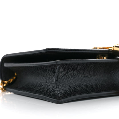Saint Laurent Grain De Poudre Classic Monogram Kate Tassel Chain Wallet Black 8 of 9