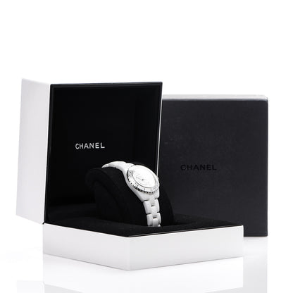 Chanel Stainless Steel Ceramic Diamond 33mm J12 Limited Edition Quartz Watch White 5 of 5