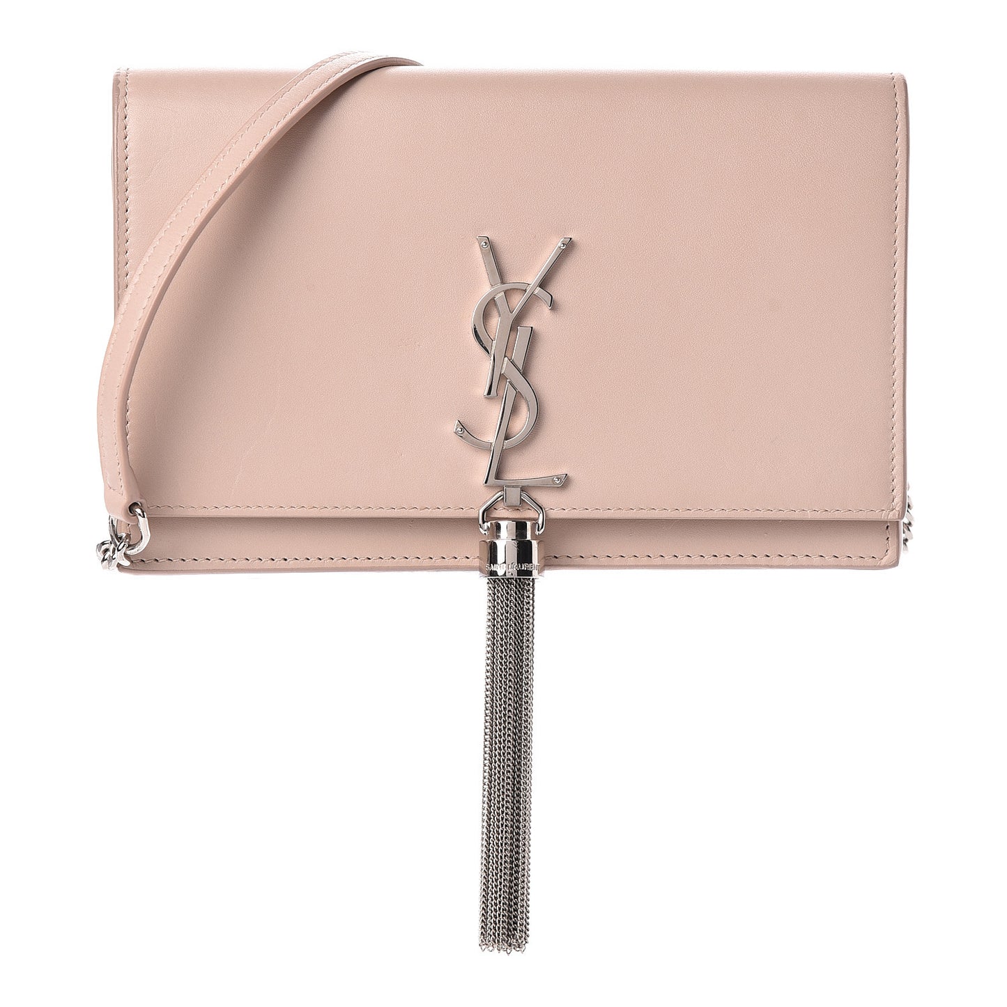 Smooth Calfskin Classic Monogram Kate Tassel Chain Wallet Marble Pink