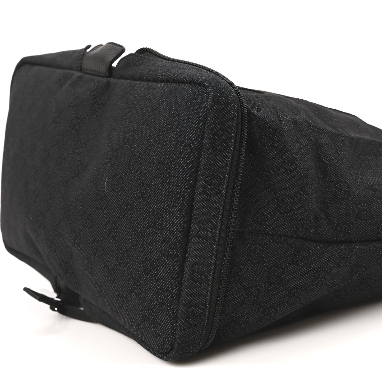 Denim Monogram Large Collapsible Travel Tote Black