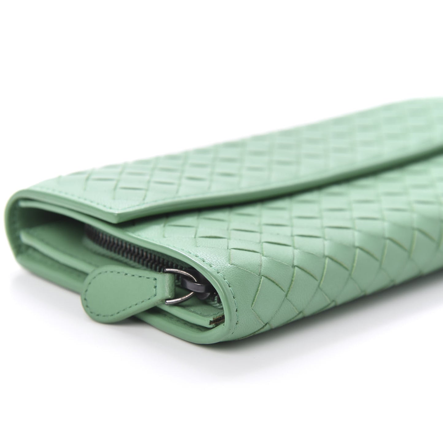 Nappa Intrecciato Continental Flap Wallet Mint Green